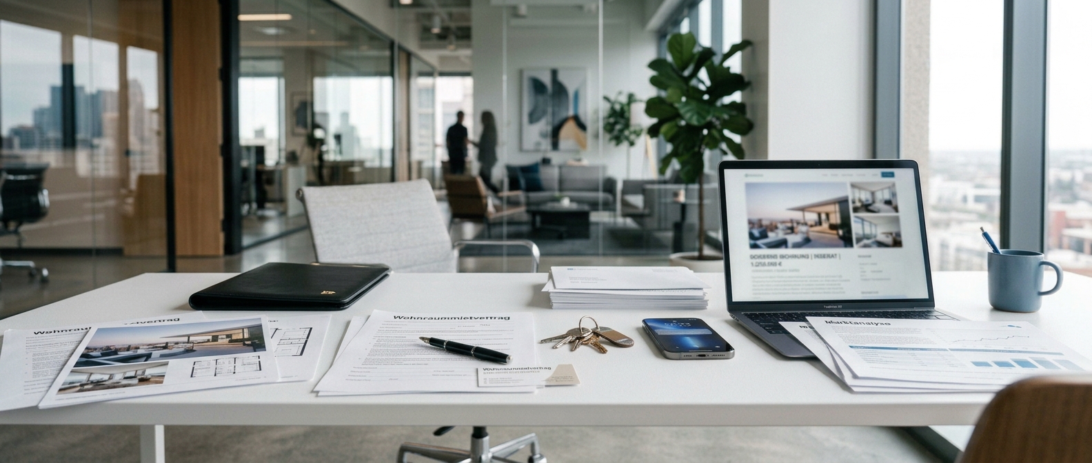 Arbeitsplatz eines Immobilienmaklers – Leistungen von Hettinger & Licence Immobilien