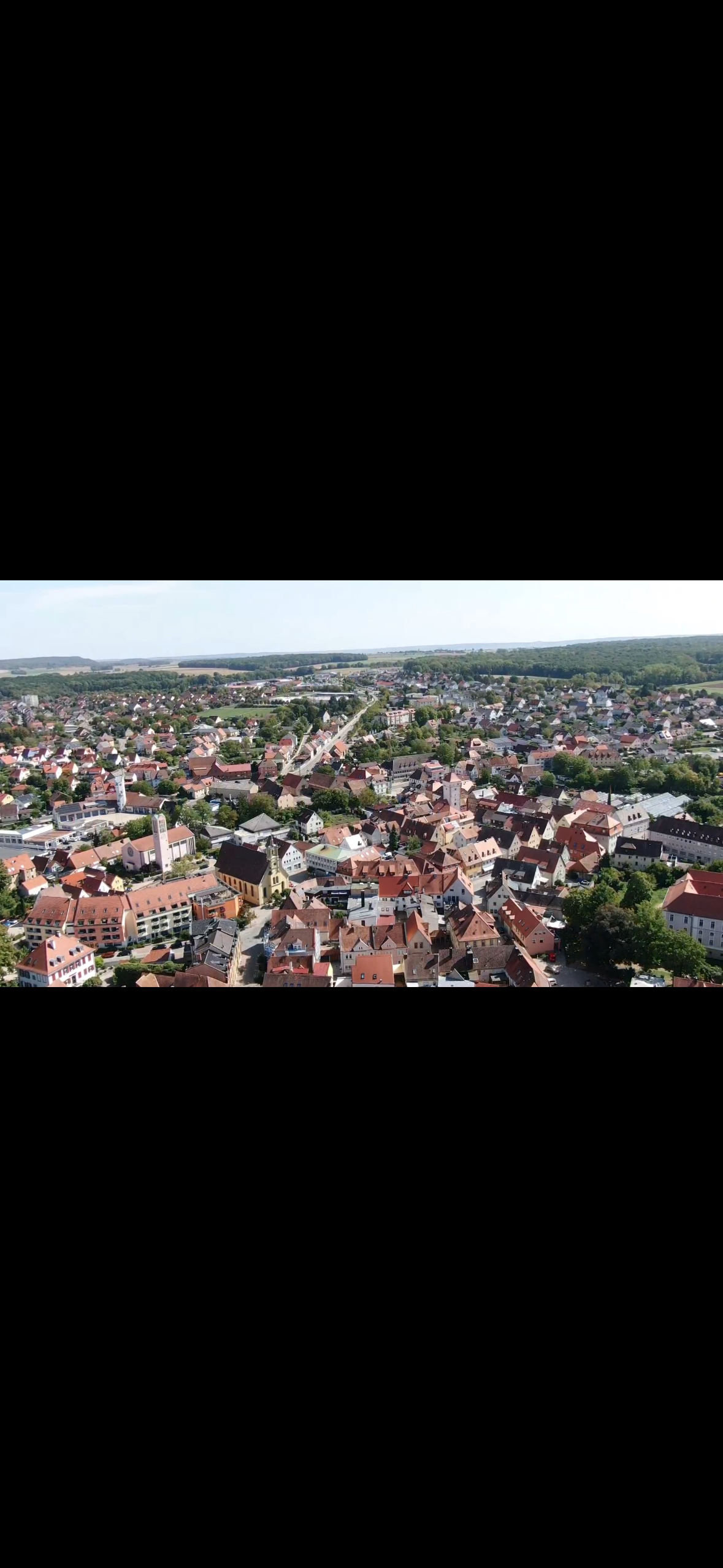Luftbild von Uffenheim – Einsatzgebiet der Immobilienmakler Hettinger & Licence